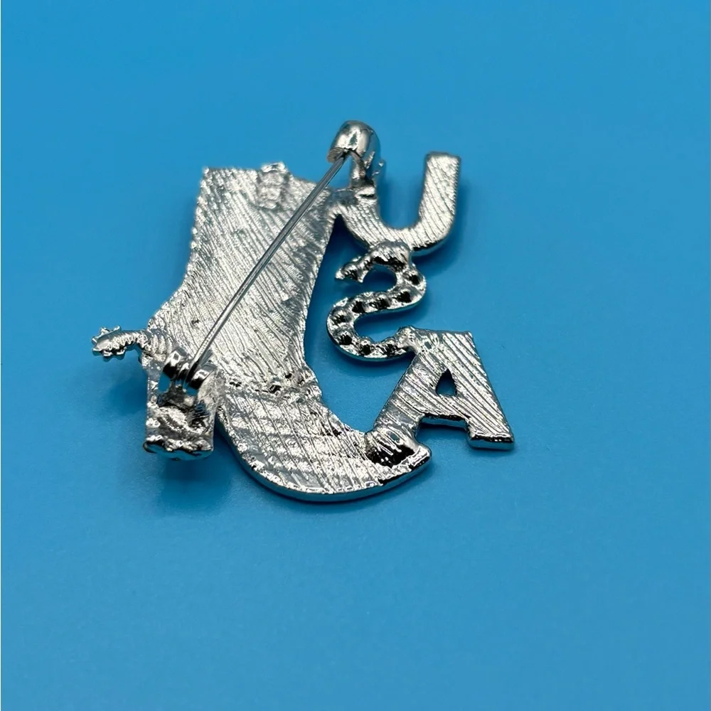 Patriotic USA Boot Brooch - Red, White ,‎ and Blue